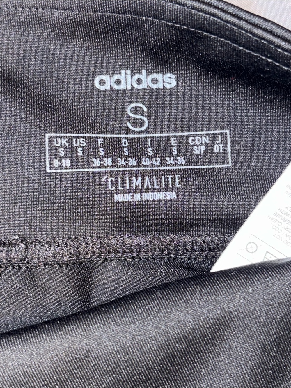 Adidas Climalite Linear Logo Spell Out Leggings Black Women's S - Picture 6 of 7